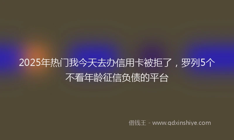 2025年热门我今天去办信用卡被拒了，罗列5个不看年龄征信负债的平台