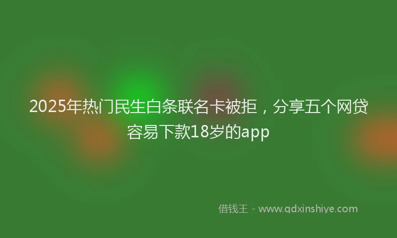2025年热门民生白条联名卡被拒，分享五个网贷容易下款18岁的app