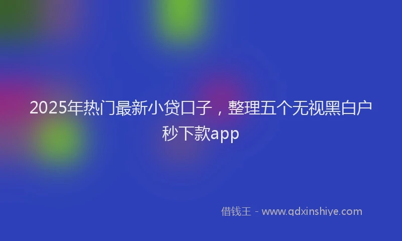 2025年热门最新小贷口子，整理五个无视黑白户秒下款app