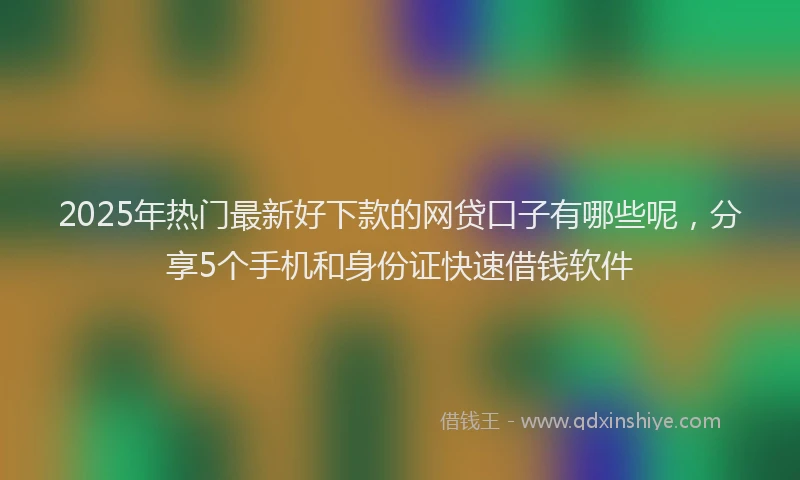 2025年热门最新好下款的网贷口子有哪些呢，分享5个手机和身份证快速借钱软件