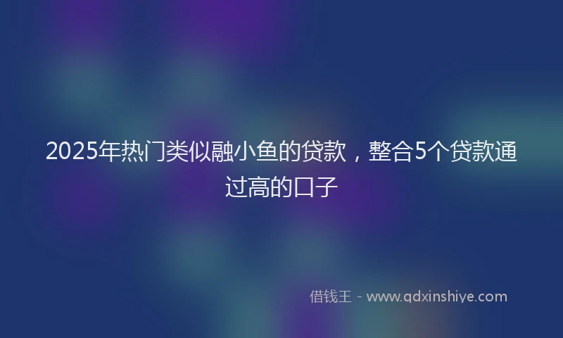 2025年热门类似融小鱼的贷款，整合5个贷款通过高的口子