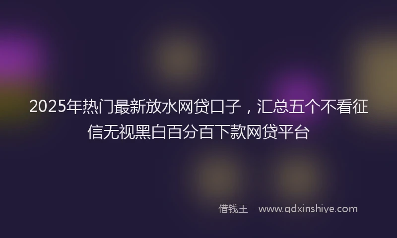 2025年热门最新放水网贷口子，汇总五个不看征信无视黑白百分百下款网贷平台