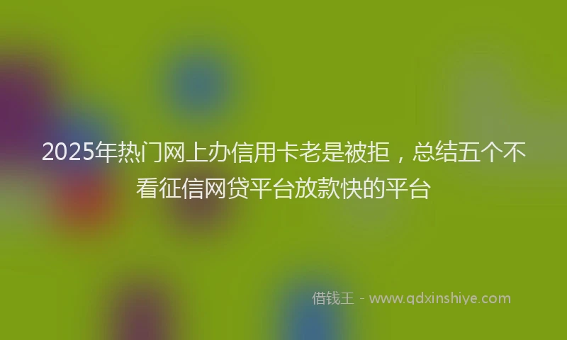2025年热门网上办信用卡老是被拒，总结五个不看征信网贷平台放款快的平台