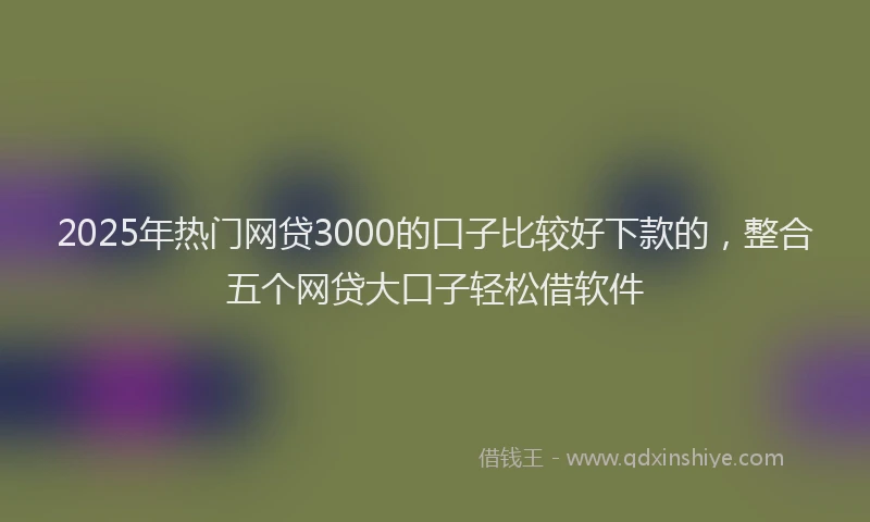 2025年热门网贷3000的口子比较好下款的，整合五个网贷大口子轻松借软件