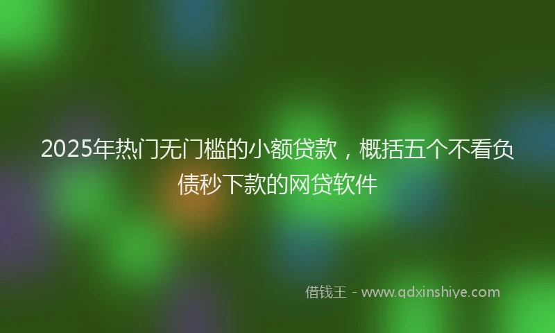 2025年热门无门槛的小额贷款，概括五个不看负债秒下款的网贷软件