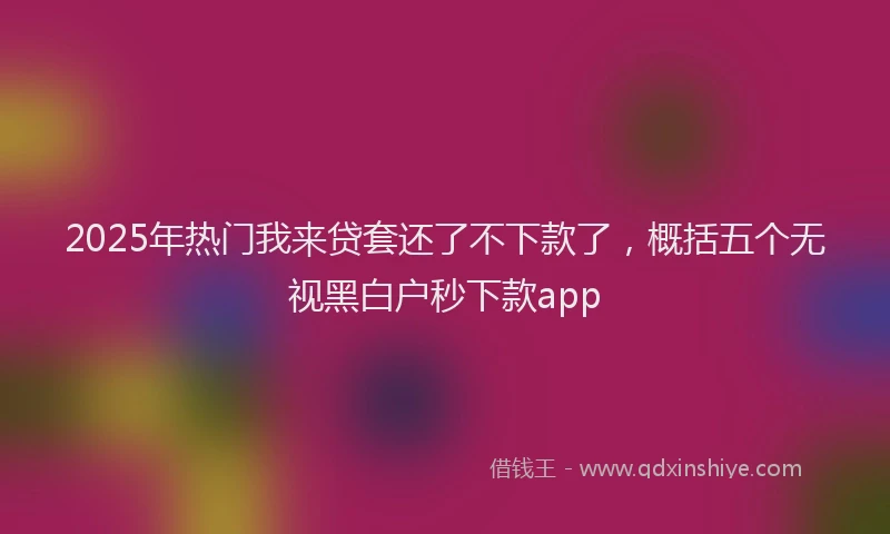 2025年热门我来贷套还了不下款了，概括五个无视黑白户秒下款app