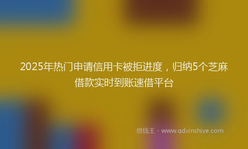 2025年热门申请信用卡被拒进度，归纳5个芝麻借款实时到账速借平台