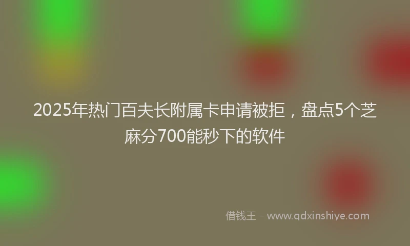 2025年热门百夫长附属卡申请被拒，盘点5个芝麻分700能秒下的软件
