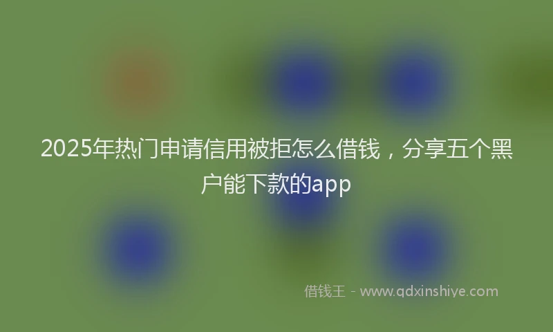 2025年热门申请信用被拒怎么借钱，分享五个黑户能下款的app