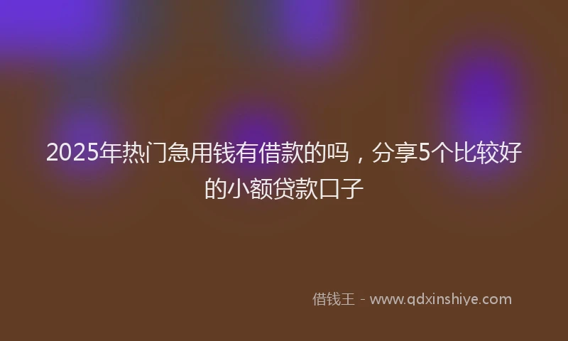 2025年热门急用钱有借款的吗，分享5个比较好的小额贷款口子