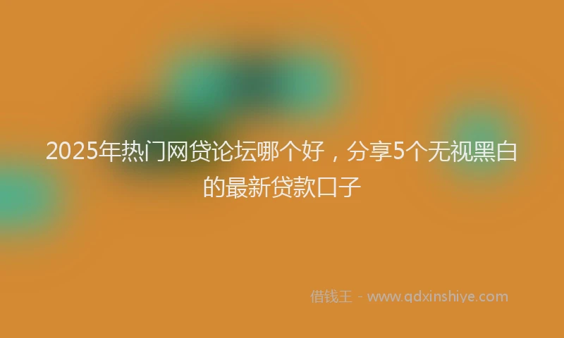2025年热门网贷论坛哪个好，分享5个无视黑白的最新贷款口子