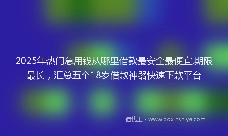 2025年热门急用钱从哪里借款最安全最便宜,期限最长，汇总五个18岁借款神器快速下款平台