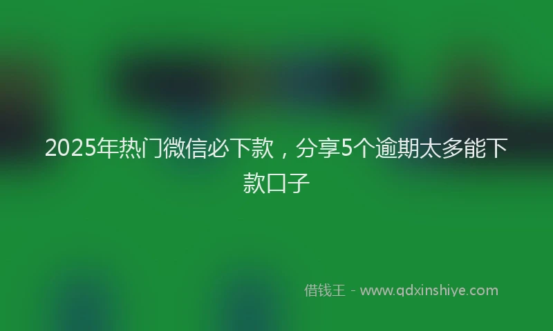 2025年热门微信必下款，分享5个逾期太多能下款口子