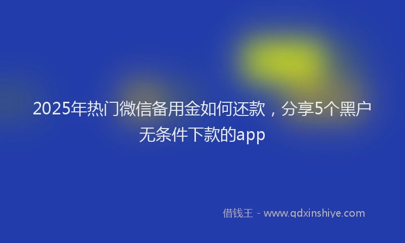 2025年热门微信备用金如何还款，分享5个黑户无条件下款的app