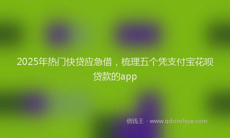 2025年热门快贷应急借，梳理五个凭支付宝花呗贷款的app