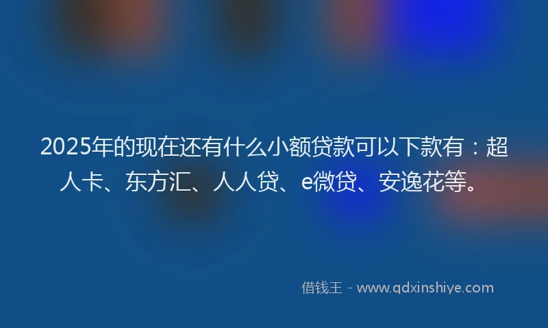2025年的现在还有什么小额贷款可以下款有：超人卡、东方汇、人人贷、e微贷、安逸花等。