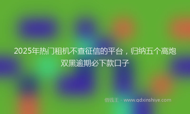 2025年热门租机不查征信的平台，归纳五个高炮双黑逾期必下款口子