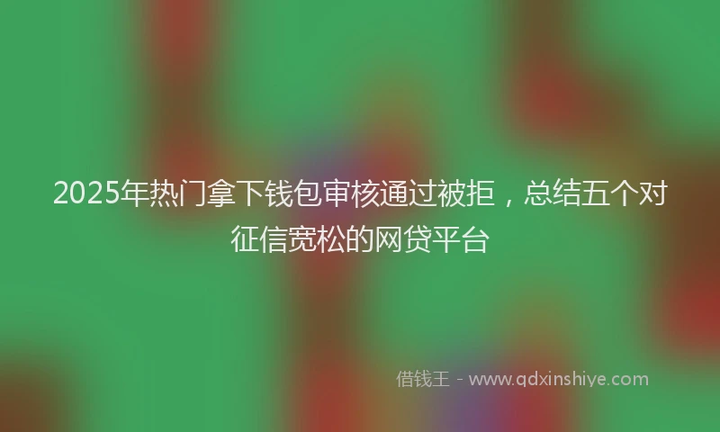 2025年热门拿下钱包审核通过被拒，总结五个对征信宽松的网贷平台