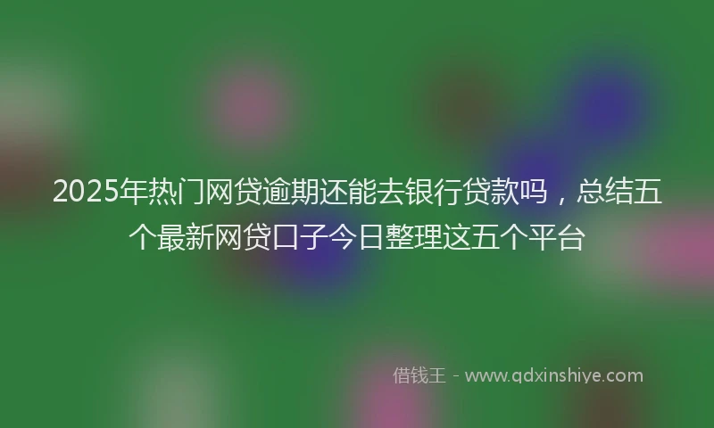 2025年热门网贷逾期还能去银行贷款吗，总结五个最新网贷口子今日整理这五个平台