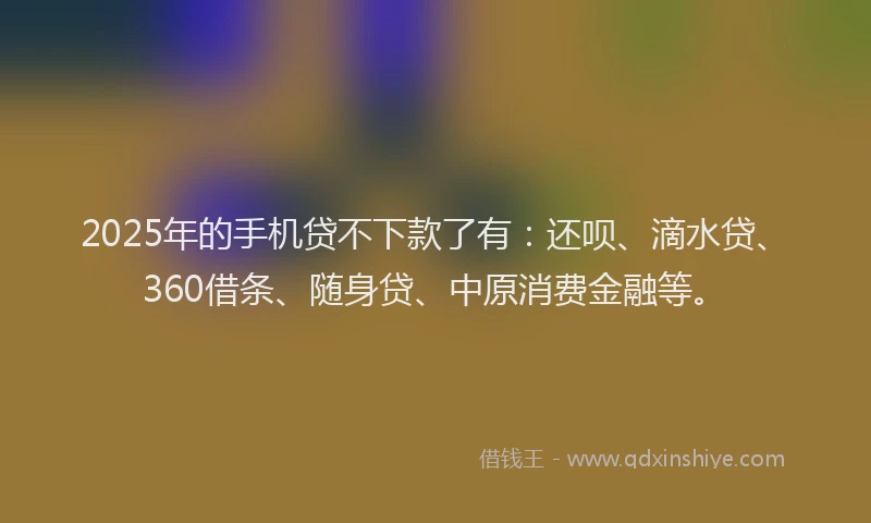 2025年的手机贷不下款了有:还呗、滴水贷、360借条、随身贷、中原消费金融等。