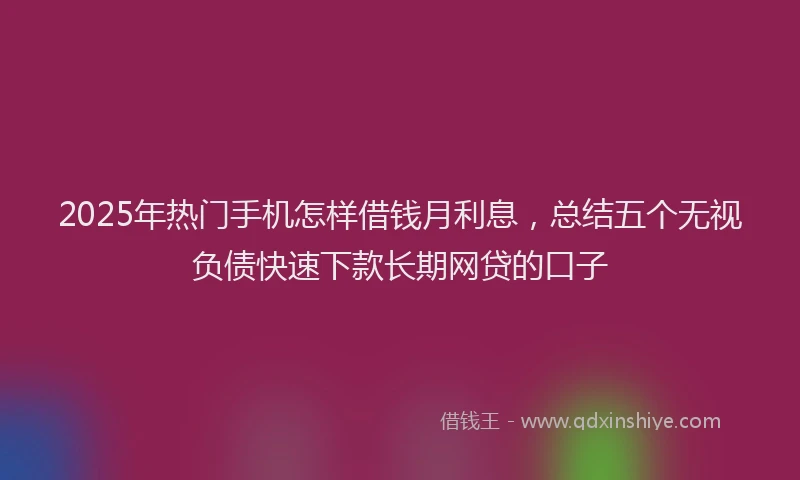 2025年热门手机怎样借钱月利息，总结五个无视负债快速下款长期网贷的口子