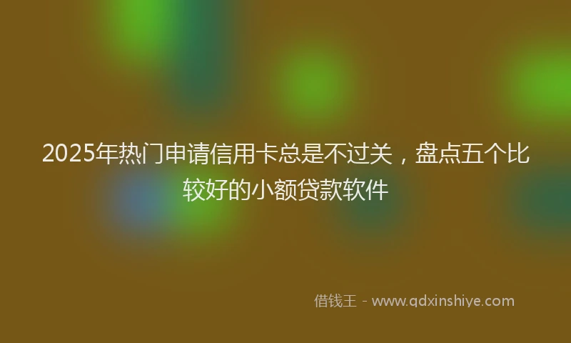 2025年热门申请信用卡总是不过关，盘点五个比较好的小额贷款软件