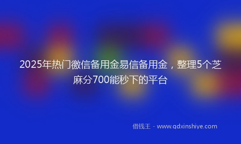 2025年热门徼信备用金易信备用金，整理5个芝麻分700能秒下的平台