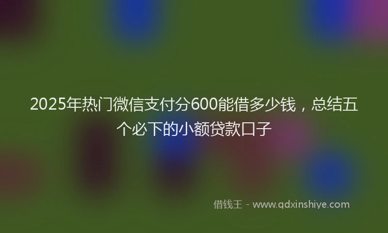 2025年热门微信支付分600能借多少钱，总结五个必下的小额贷款口子