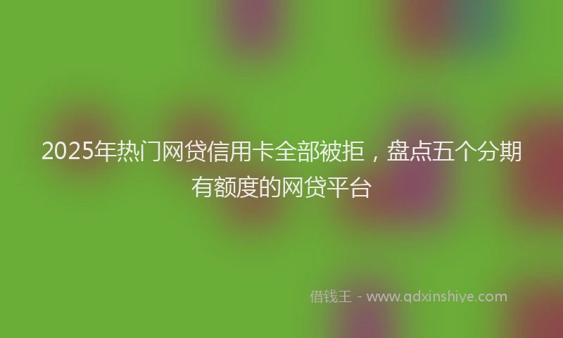 2025年热门网贷信用卡全部被拒，盘点五个分期有额度的网贷平台