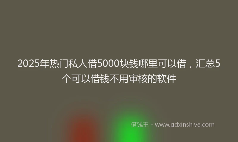 2025年热门私人借5000块钱哪里可以借，汇总5个可以借钱不用审核的软件