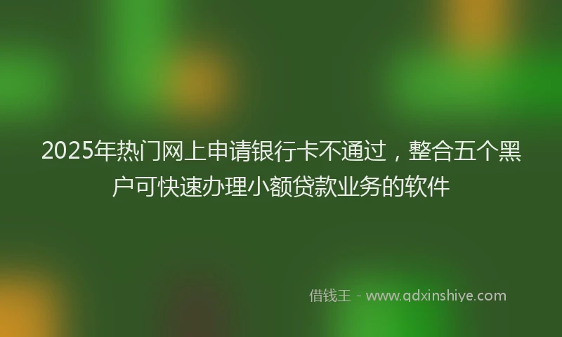 2025年热门网上申请银行卡不通过，整合五个黑户可快速办理小额贷款业务的软件