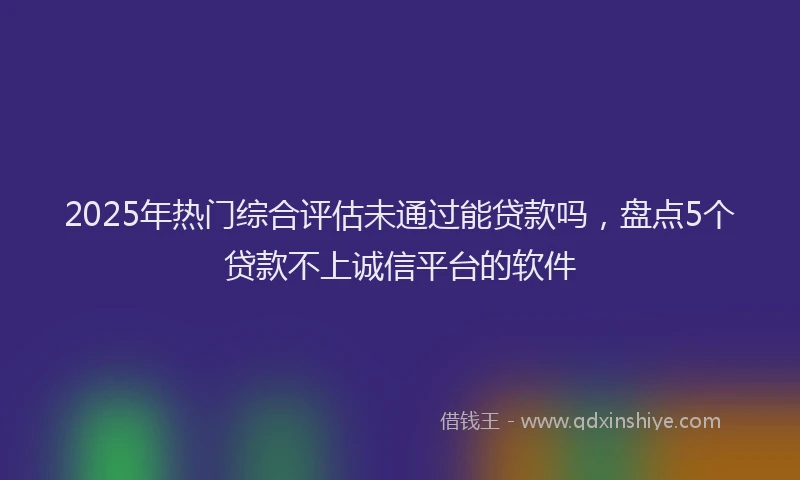 2025年热门综合评估未通过能贷款吗，盘点5个贷款不上诚信平台的软件