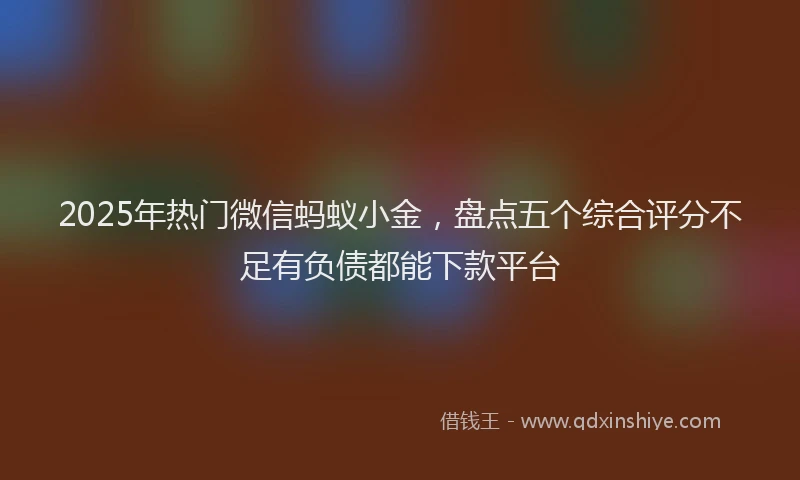 2025年热门微信蚂蚁小金，盘点五个综合评分不足有负债都能下款平台
