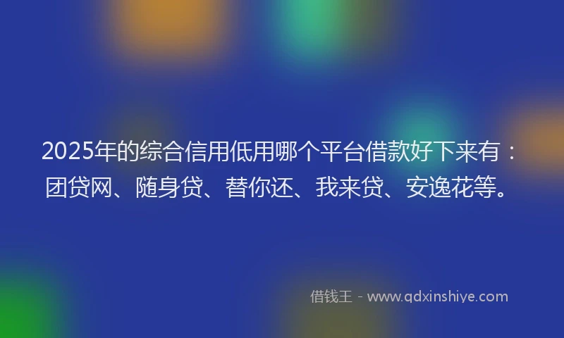 2025年的综合信用低用哪个平台借款好下来有：团贷网、随身贷、替你还、我来贷、安逸花等。