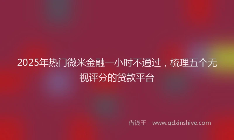 2025年热门微米金融一小时不通过，梳理五个无视评分的贷款平台