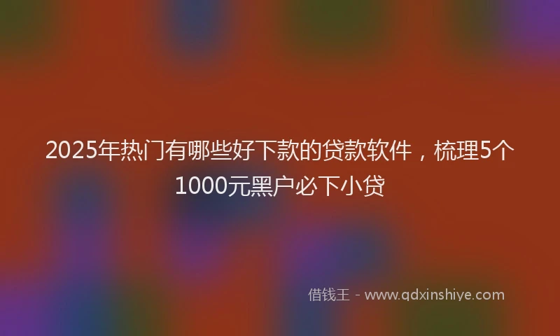 2025年热门有哪些好下款的贷款软件，梳理5个1000元黑户必下小贷