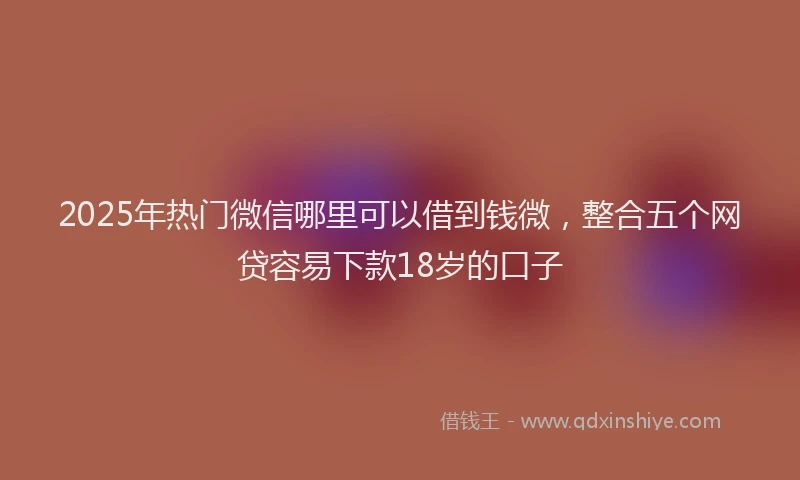 2025年热门微信哪里可以借到钱微，整合五个网贷容易下款18岁的口子