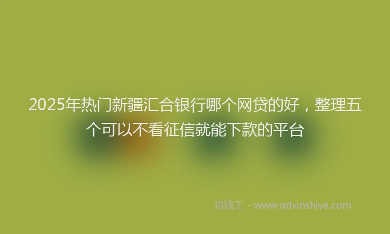2025年热门新疆汇合银行哪个网贷的好，整理五个可以不看征信就能下款的平台
