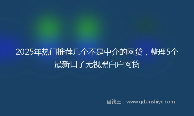 2025年热门推荐几个不是中介的网贷，整理5个最新口子无视黑白户网贷