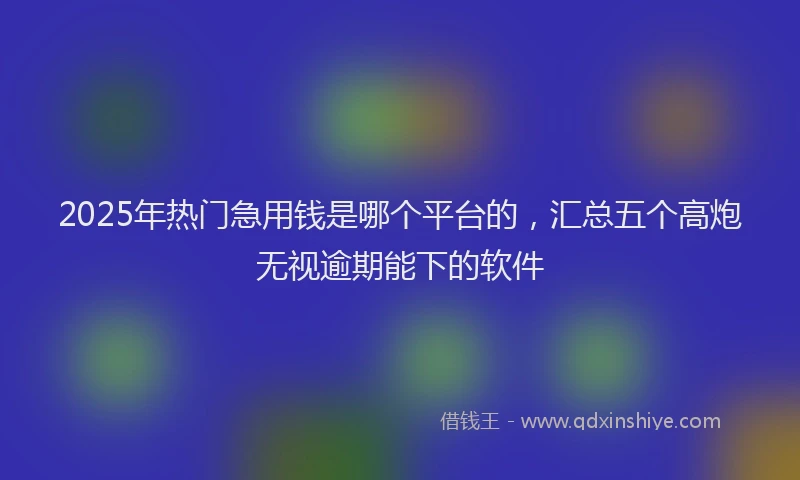 2025年热门急用钱是哪个平台的，汇总五个高炮无视逾期能下的软件