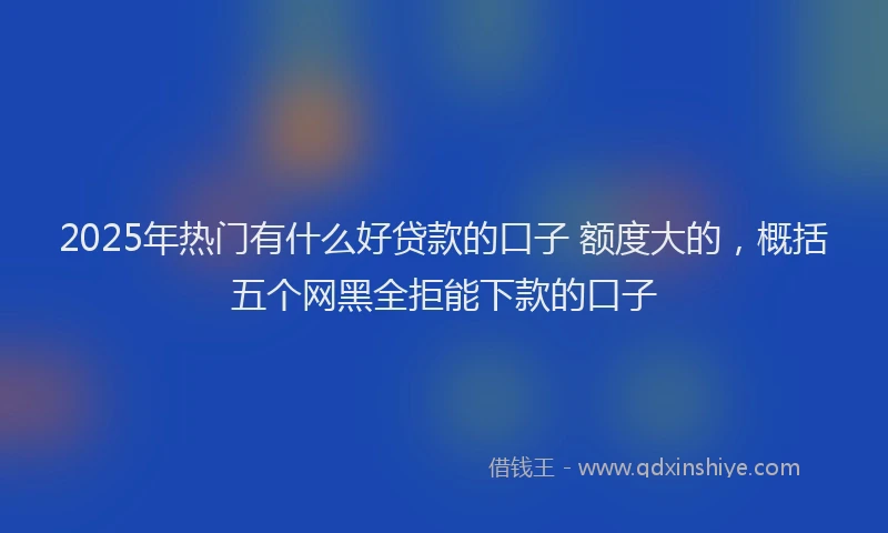 2025年热门有什么好贷款的口子 额度大的，概括五个网黑全拒能下款的口子