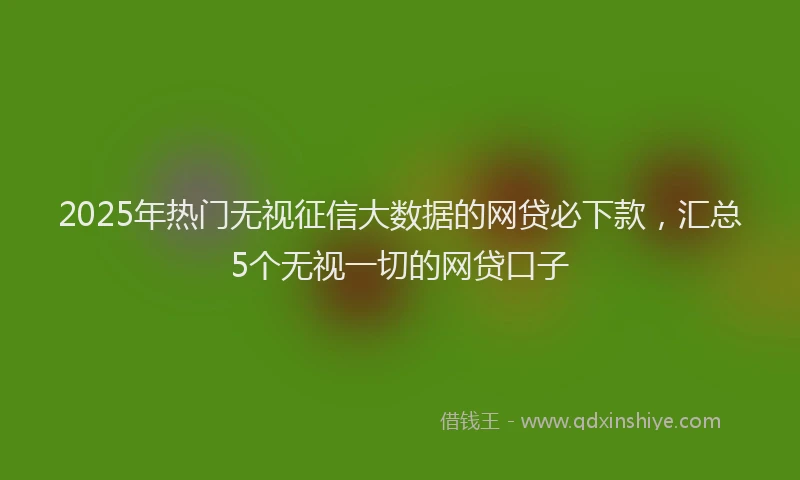 2025年热门无视征信大数据的网贷必下款，汇总5个无视一切的网贷口子