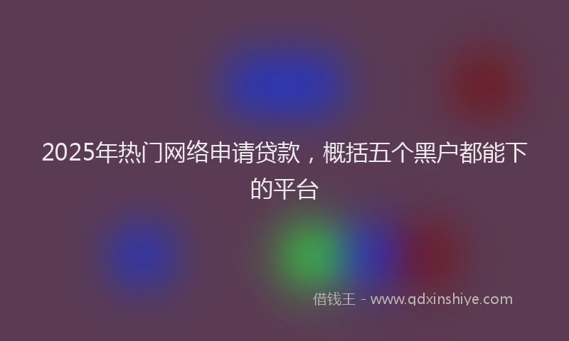 2025年热门网络申请贷款，概括五个黑户都能下的平台