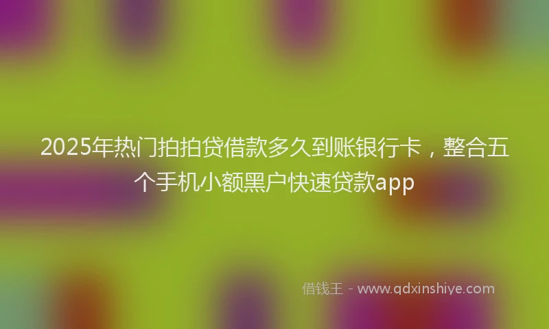 2025年热门拍拍贷借款多久到账银行卡，整合五个手机小额黑户快速贷款app