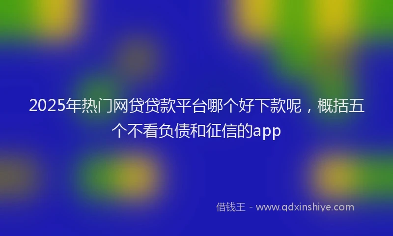 2025年热门网贷贷款平台哪个好下款呢，概括五个不看负债和征信的app
