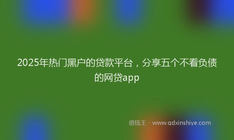 2025年热门黑户的贷款平台，分享五个不看负债的网贷app