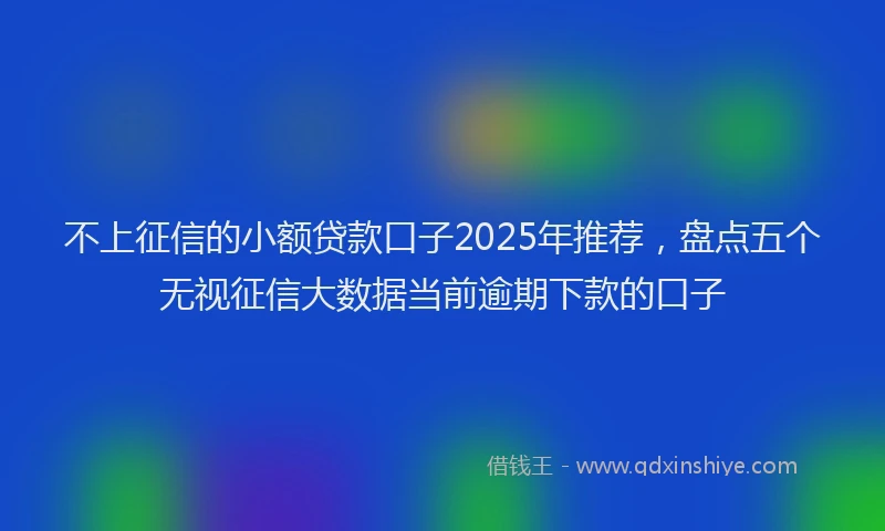 不上征信的小额贷款口子2025年推荐，盘点五个无视征信大数据当前逾期下款的口子