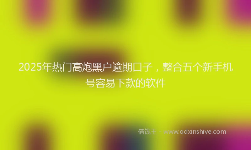 2025年热门高炮黑户逾期口子，整合五个新手机号容易下款的软件