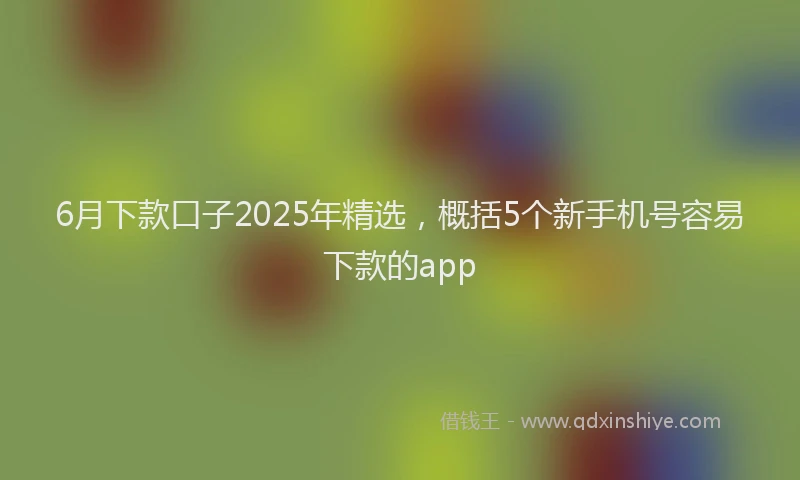 6月下款口子2025年精选，概括5个新手机号容易下款的app