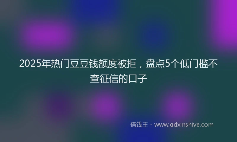 2025年热门豆豆钱额度被拒，盘点5个低门槛不查征信的口子